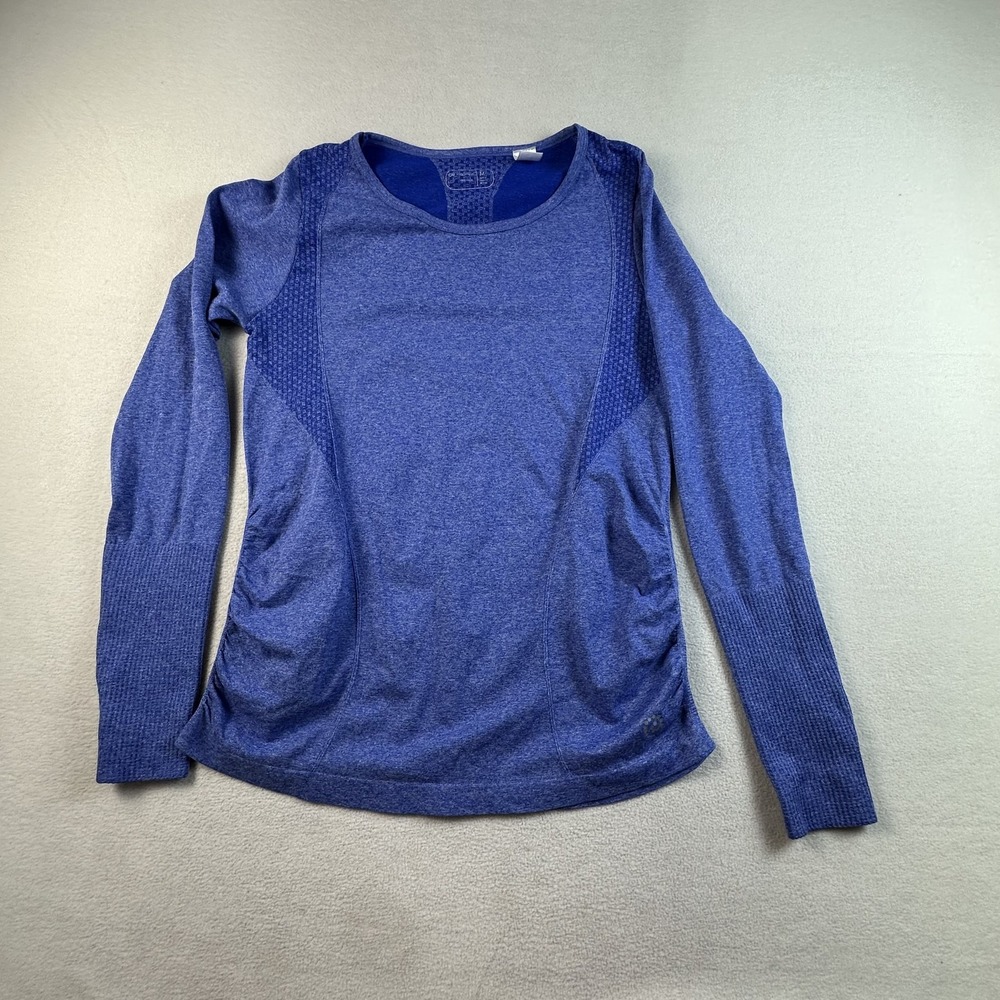 Oiselle Long Sleeve Pullover Shirt Womens Medium Blue Performance Yoga Gym